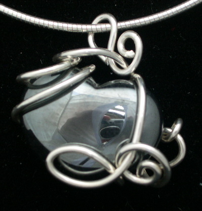 HEMATITE HEART PENDANT