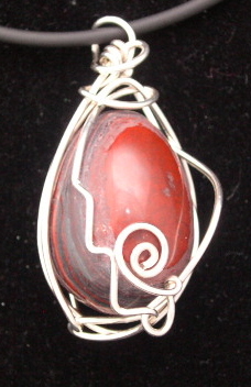 HEMATITE AND RED JASPER PENDANT