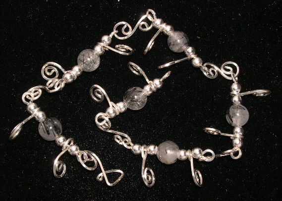 TOURMALINATED CRYSTAL QUARTZ ANKLET