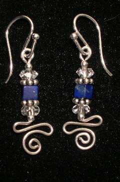 LAPIS AND CRYSTAL QUARTZ EARRINGS