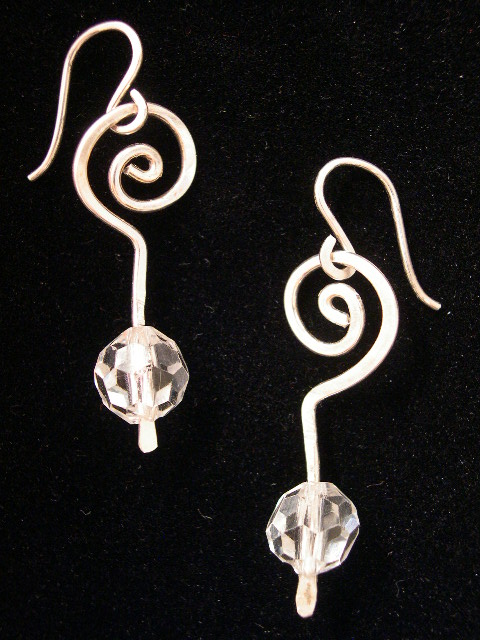 SWIRL AND VINTAGE CRYSTAL DESIGNED EARRINGS