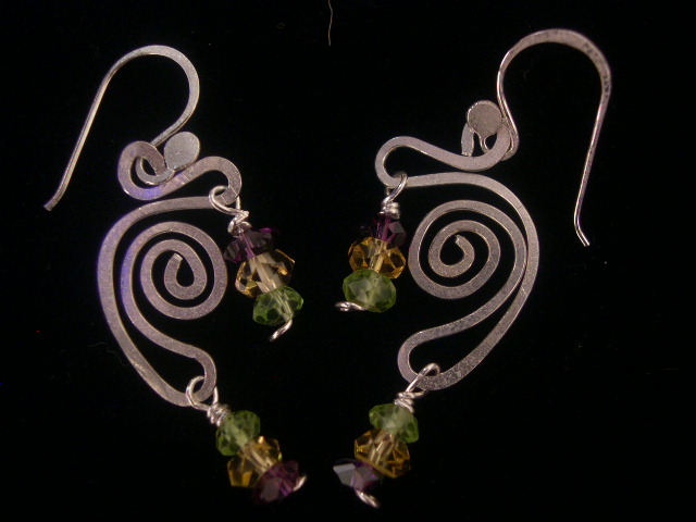 AMETHYST, CITRINE & PERIDOT WHIMSICAL EARRINGS