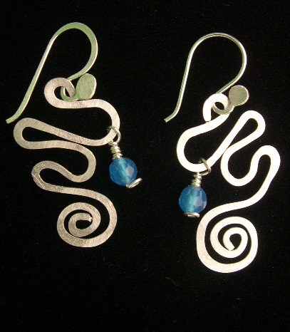 BLUE AGATE WHIMSICAL EARRINGS
