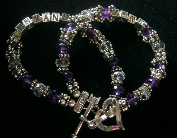MOTHER'S BRACELET (AMETHYST AND CRYSTAL QUARTZ)