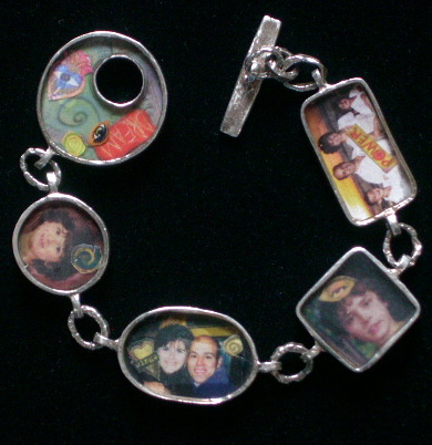 COLLAGED LOCKET BRACELET