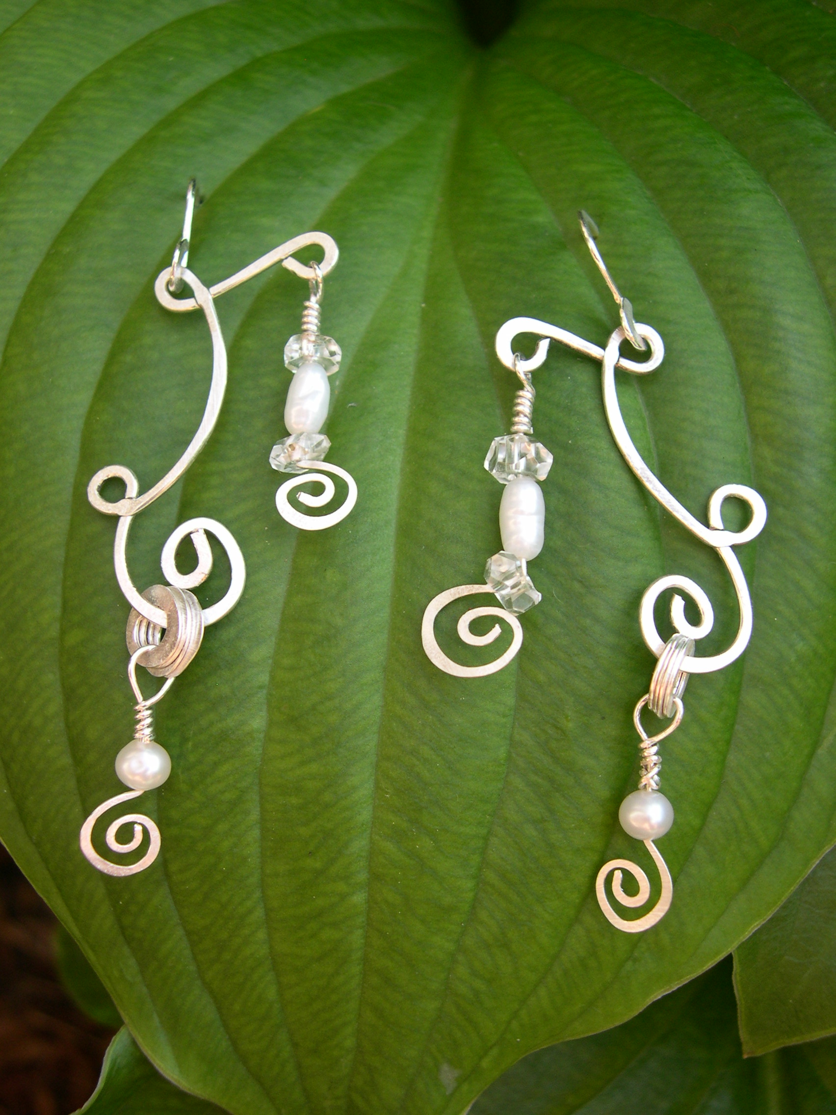 CRYSTAL QUARTZ AND PEARL WHIMSICAL EARRINGS