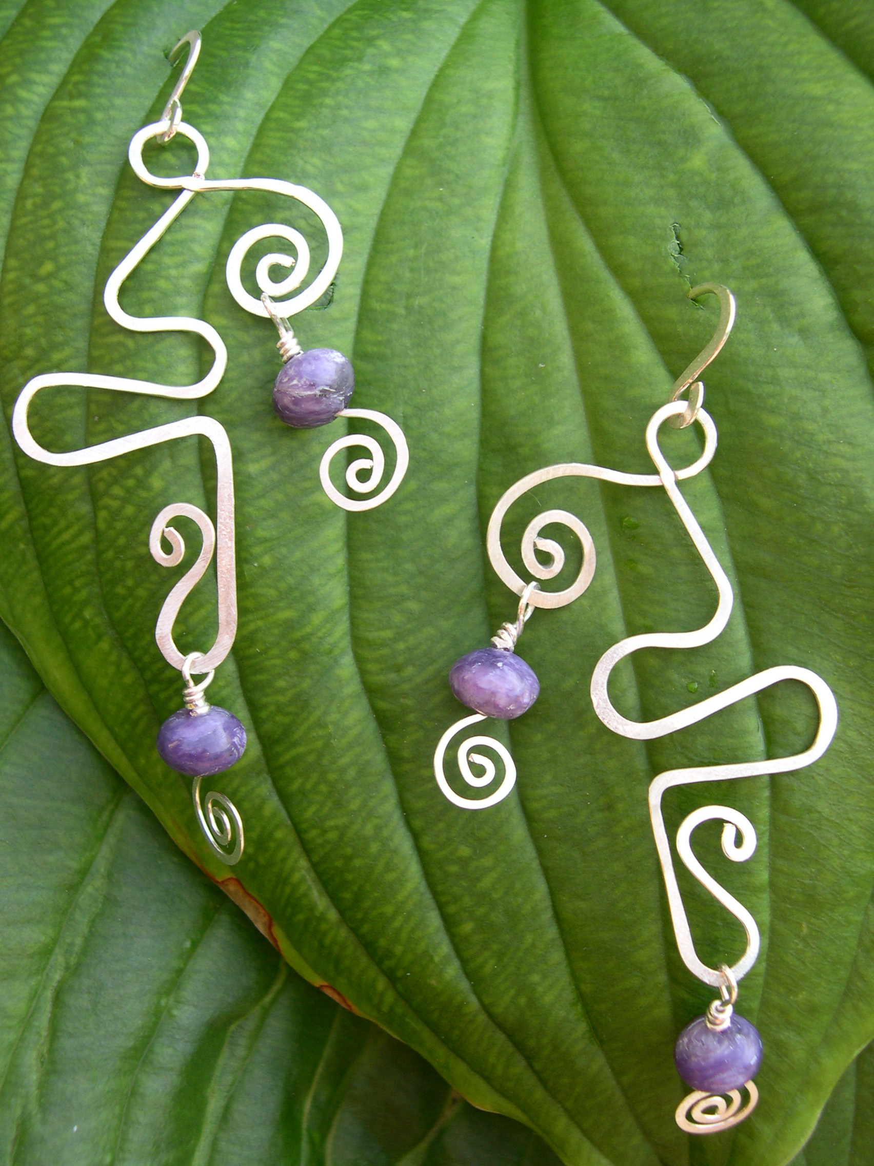 AMETHYST STALAGMITE WHIMSICAL GODDESS EARRINGS