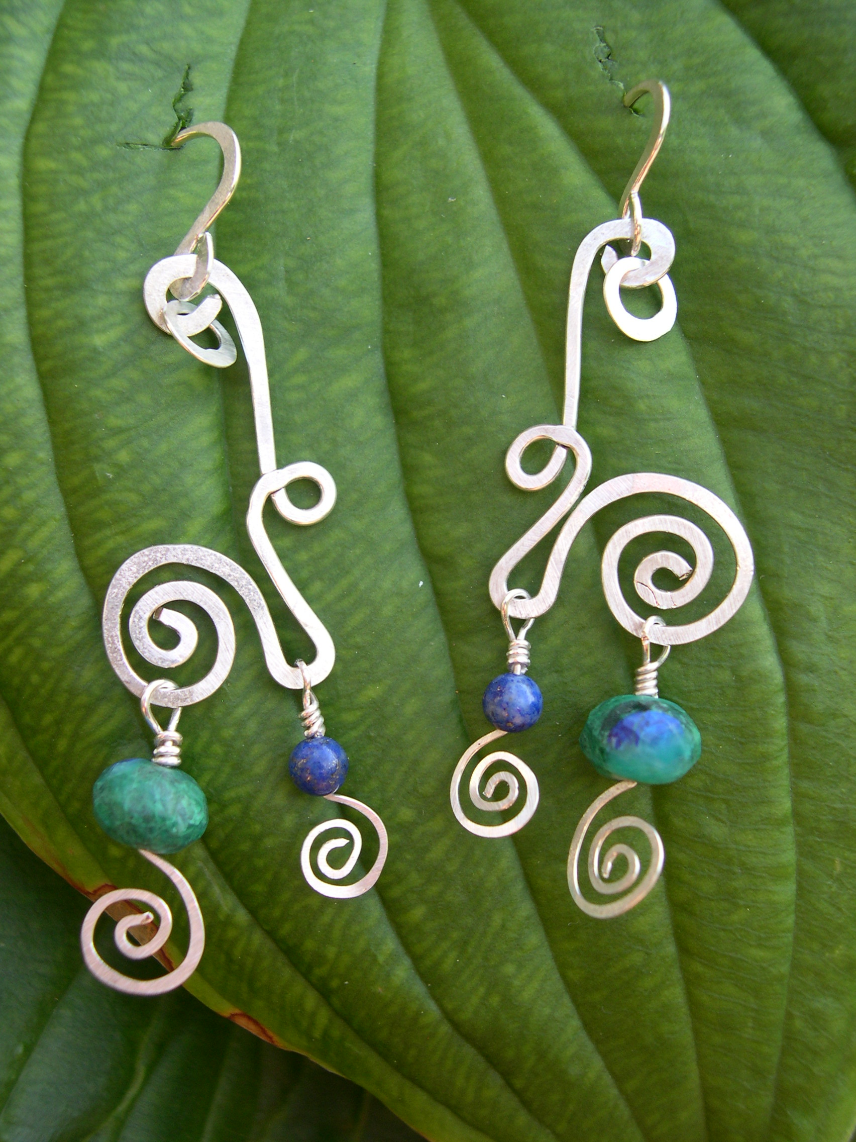 THE MALACHITE AZURITE & MALACHITE/AZURITE/CHRYSOCOLLA EARRINGS