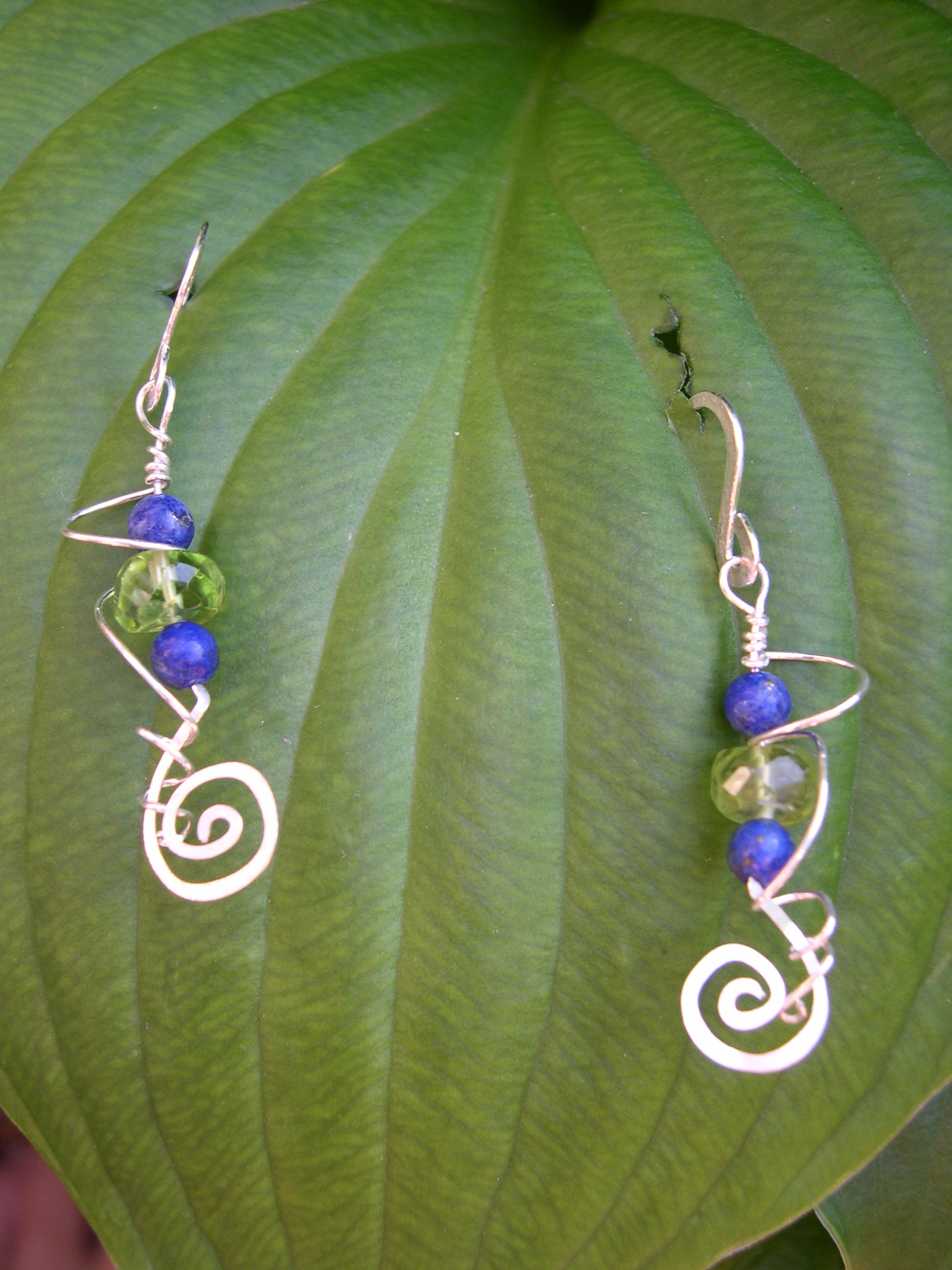 LAPIS AND PERIDOT EARRINGS