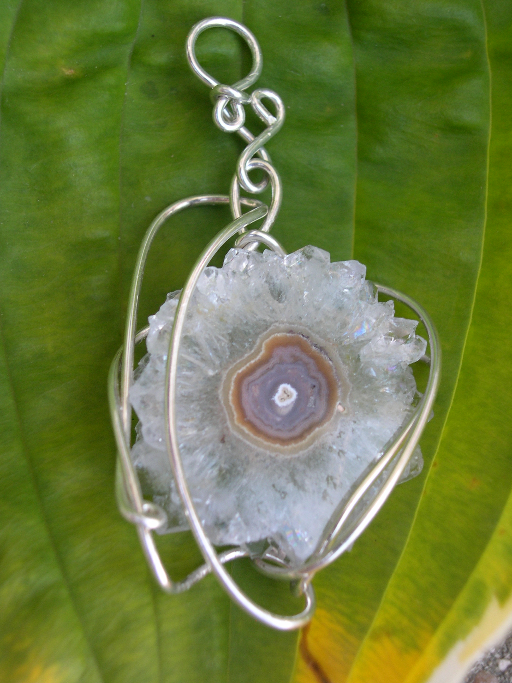 CRYSTAL QUARTZ SLICED PENDANT